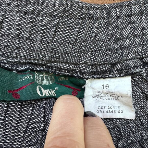 Vintage Orvis Womens Size 16 Gray Cotton Skirt Elastic Waistband Made In USA Sli - Picture 2 of 10